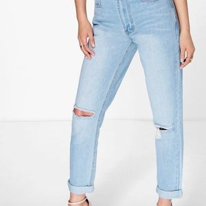 High Waisted Light Wash Mom Jeans